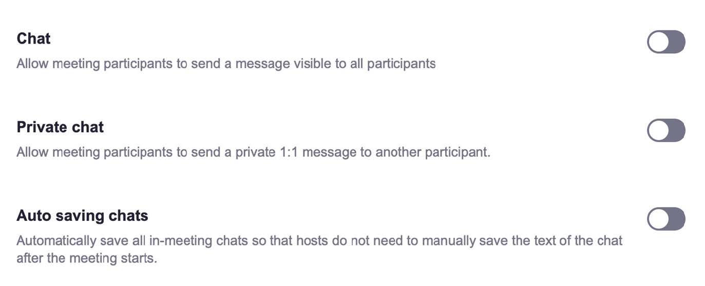 Disable the Chat feature