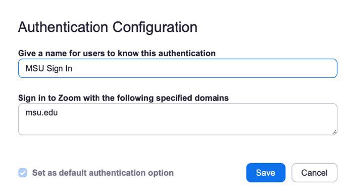Authentication Configuration